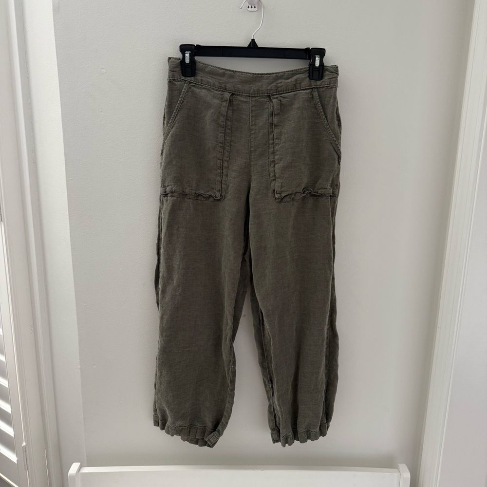 Cynthia Rowley Linen Blend Army Green Pants S
